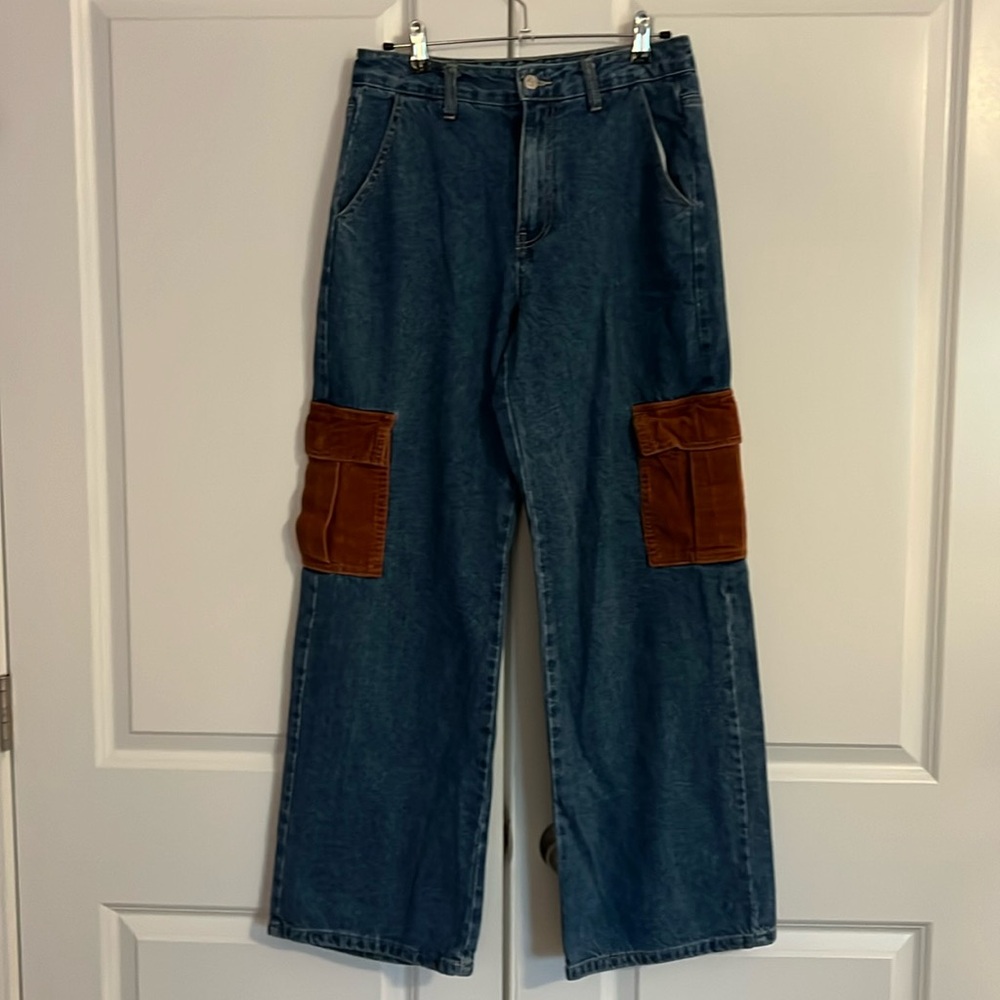 Forever 21 Baggy Corduroy Pocket Jeans